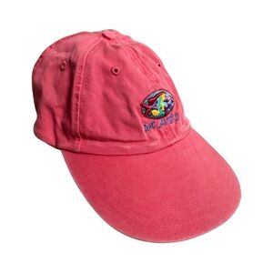 Vintage Y2K Maui Embroidered Fish Hat Pink Adjustable Baseball Cap One Size